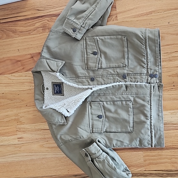 ABERCROMBIE & FITCH SHERPA LINED BUTTON-DOWN JACKET - Picture 11 of 12